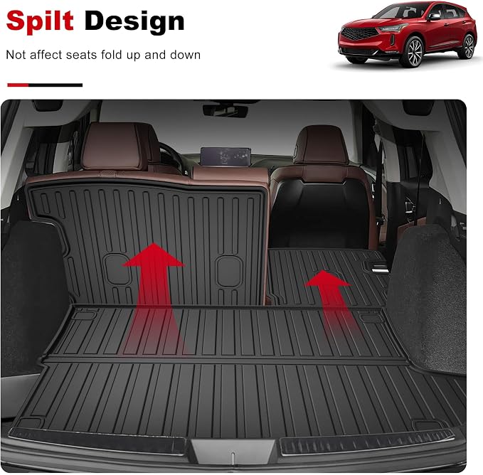 for 2019-2026 Acura RDX Cargo Liner & Backrest Mat: Custom Fit All Weather TPE Anti Skid Waterproof Trunk Liner