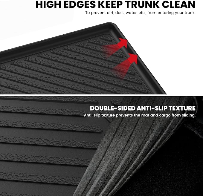 LASFIT Trunk Mat with Backrest Mat 2015-2020 for Chevrolet Chevy Suburban/GMC Yukon XL(Not Fit Yukon)/Cadillac Escalade ESV(Only Escalade ESV, Not Fit Escalade), All Weather TPE Mat