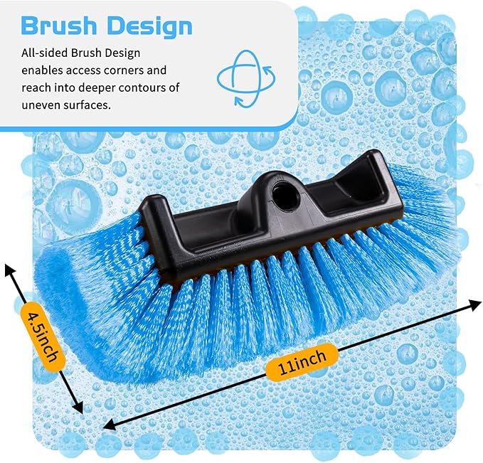 Ordenado 62" Car Wash Brush with Long Handle, Soft Bristle Car Cleaning Brush Supplies, Cars Brushes for Washing Exterior, Cars Washing Brushes Scratch-Free Wash Mop Kit, Universal for RV Truck SUV