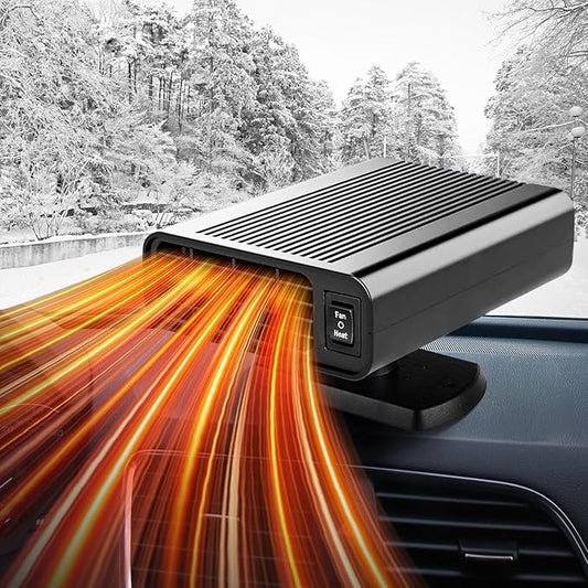 Car Heater 12V, Portable Car Heater for Vehicle That Plugs Into Cigarette Lighter,Fast Heating Defrost Defogger 2 in 1 Heating & Cooling Fan with 360° Rotary Base for Trucks, SUV, Cars