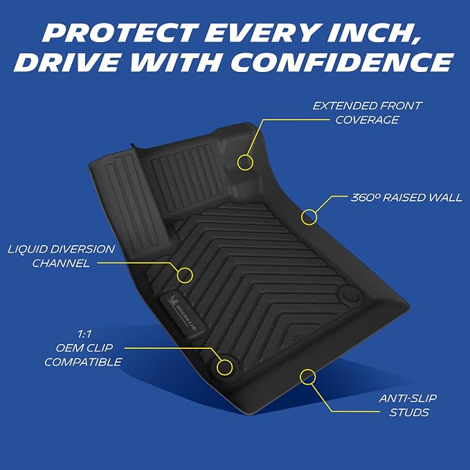 Michelin Vehicle Mats, Premier Series All-Weather TPE Custom Fit Liner for Honda Accord Gasoline & Hybrid 2023-2027 Floor Mats B(3 Piece)