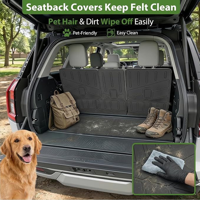 Cargo Liners for 2025 2026 7 Seats Ford Expedition/Lincoln Navigator Standard Trunk Mat with Seat Back Cover Accessories, All Weather Rear Cargo Mat Backrest Protector (Not for Max & L Models)
