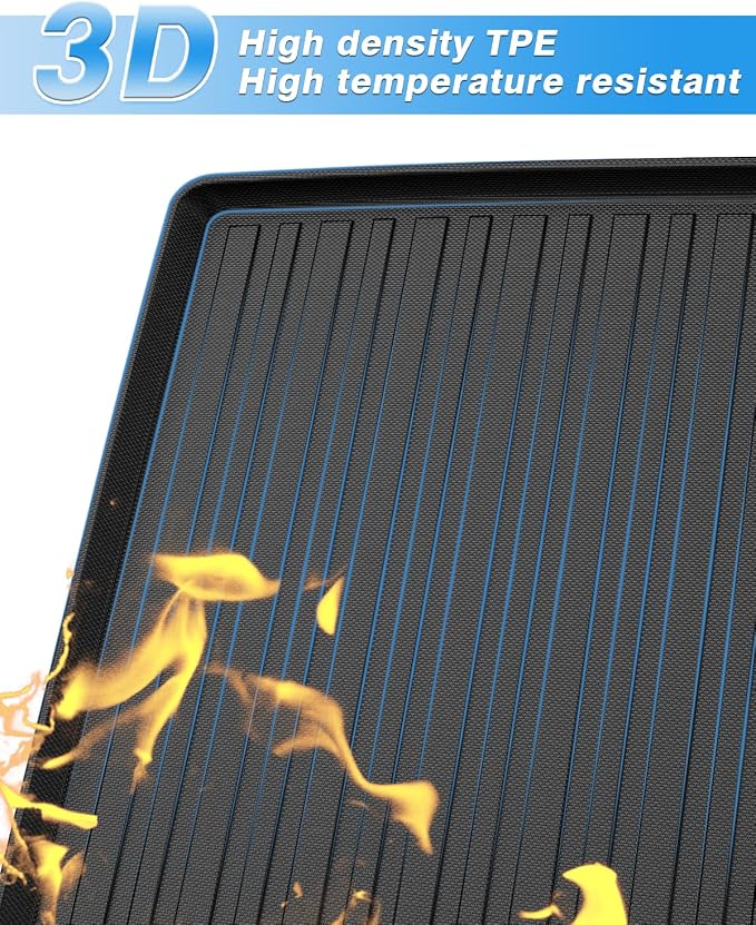 Powerty Truck Bed Mat for Ford Maverick (Gas & Hybrid XL/XLT/Lariat Models) 2022 2023 2024 2025 2026 Accessories All Weather Truck Bed Liner TPE Pickup Bed Mat Black