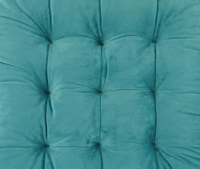 ELFJOY Chair Cushions for Dining Chairs Set of 4 Kitchen Seat Cushions Indoor Velvet Seat Pad with Ties for Dining Office Living Room (18" x 18", Green)