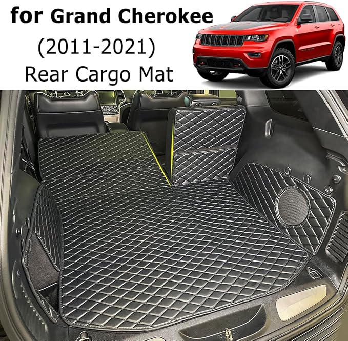 for 2011-2021 Jeep Grand Cherokee Trunk Mat and Rear Backrest Mat Cargo Liners All Weather Anti-Slip