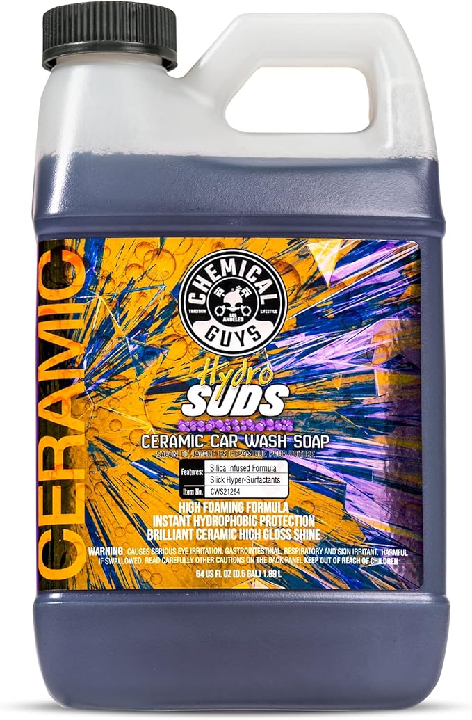 Chemical Guys HydroSuds Ceramic SiO₂ Shine High Foaming Car Wash Soap - Foam Cannon Soap, Works with Foam Guns or Bucket Washes Safe for Cars, Trucks, Motorcycles, RVs, & More, Berry Scent - 64 fl oz