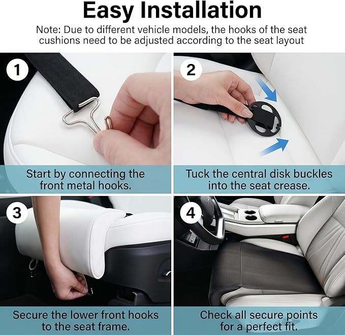Car Seat Extender Leg Support Cushion for Driver Seats and Office Chair, Universal Leather Auto Bottom Seat Protector Cover with Leg Extender, Comfort Leg Rest Pads for Long Driving (Red)