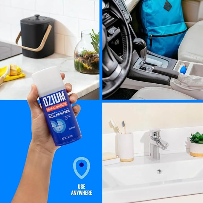 Ozium Air Sanitizer, 2 oz Car Fogger: Single-Shot Smoke Odor Eliminator & Car Air Freshener (That New Car Smell)