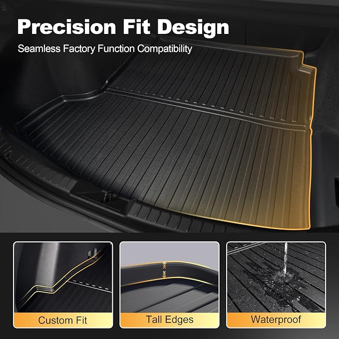 AOMSAZTO Premium Cargo Liner for Mazda 3 Sedan 2019-2025 2026 Custom Fit Car Trunk Mat All-Weather Black Cargo Mat