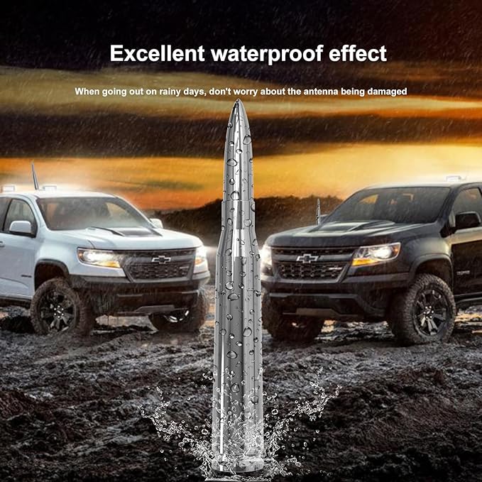 Enigrette Chrome Car Truck Antenna with Tire Valve Caps American Flag Short Replacement for GMC Sierra Chevy Silverado Dodge Ram 1500 2500 3500 Ford F150 F250 F350 Super Duty Raptor, Accessories