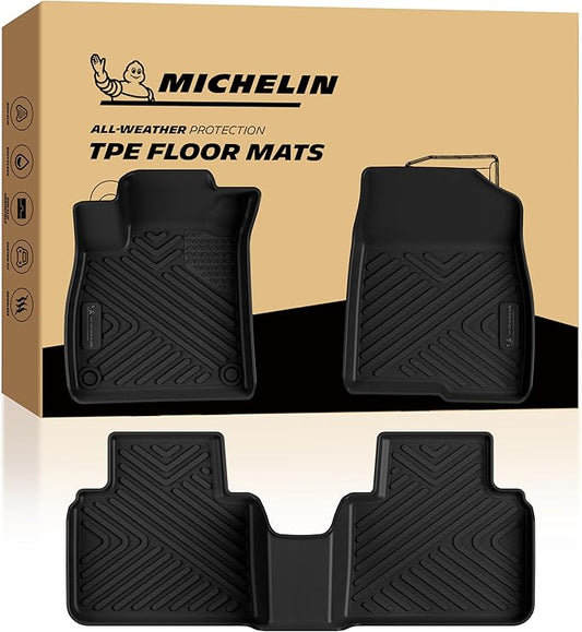 Michelin Vehicle Mats, Premier Series All-Weather TPE Custom Fit Liner for Honda Accord Gasoline & Hybrid 2018-2022 Floor Mats B(3 Piece)