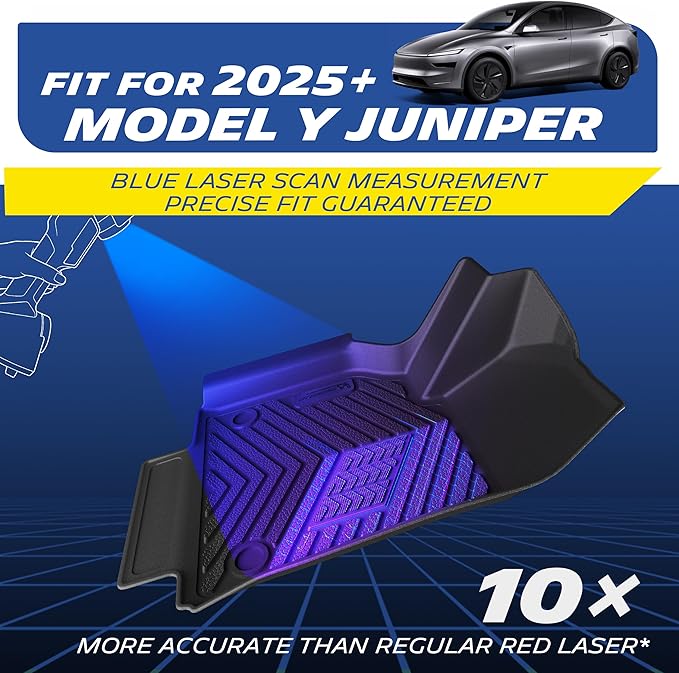Michelin Vehicle Mat, All-Weather TPE Custom Fit Liner for Tesla Model Y 5 Seat Floor Mats 2025-2027 (10 Piece), Elite