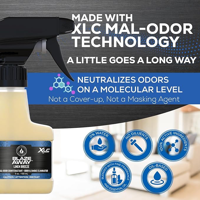 Blaze Away Commercial Air Freshener & Odor Eliminator for Strong Odor - Industrial-Grade Room Spray & Room Deodorizer for Home, Car, Smoke & Pet Odors - Long-Lasting Odor Absorber, Room Fresheners