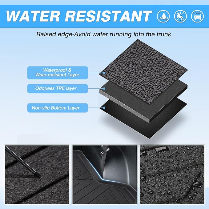 Powerty Cargo Mat Compatible for Subaru Crosstrek 2024 2025 2026 Accessories All Weather Cargo Liner TPE Rear Trunk Mat