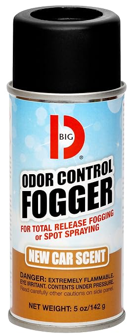 Big D 343 Odor Control Fogger, New Car Scent, 5 oz (Pack of 12) - Kills odors from fire, flood, decomposition, skunk, cigarettes, musty smells - Ideal for use in cars, auto detailing - Leather fragrance
