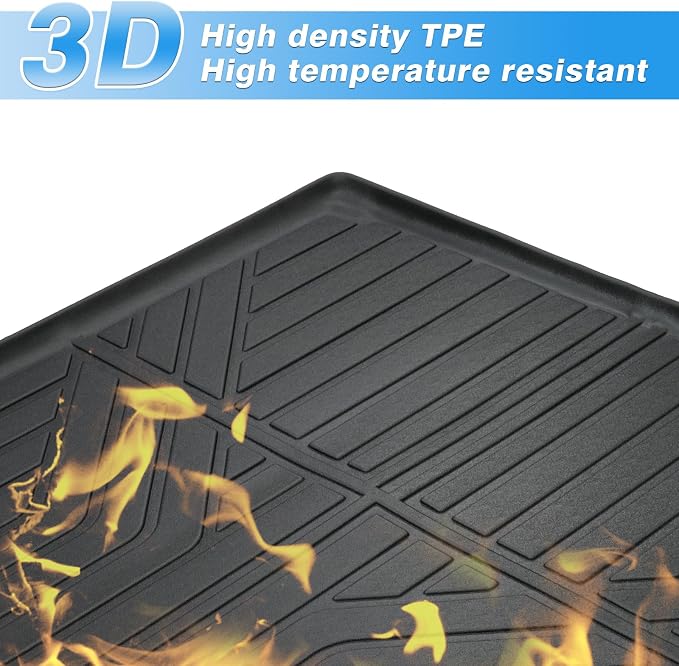 Powerty Cargo Mat Compatible for Toyota bZ4X & Subaru Solterra 2023 2024 2025 2026 Accessories All Weather Cargo Liner TPE Rear Trunk Mat