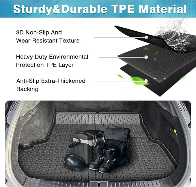 Mixsuper Custom Fit Cargo Liner for 2021-2025 Tesla Model S Long Range/Plaid All Weather Trunk Liner Rear Cargo Mat Black (Not Fit 2012-2020 Model S)