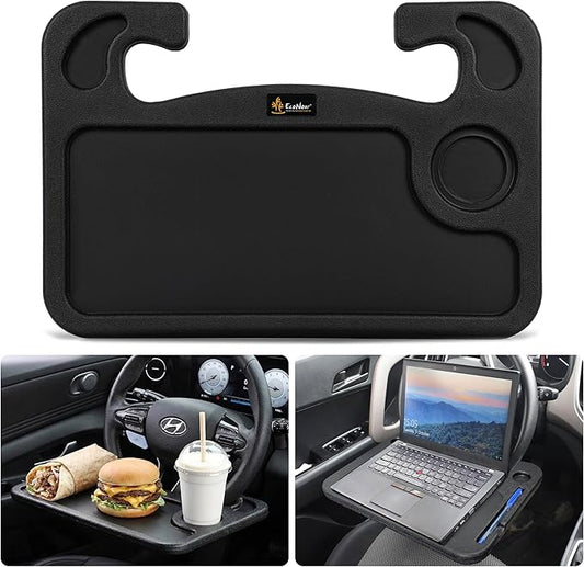 EcoNour Steering Wheel Desk Tray Compatible for 2011-2024 2025 2026 Hyundai Elantra Steering Wheel Tray Table Car Laptop Holder Eating Tray for Car Food & Drink Desk Holder Travel Accessories
