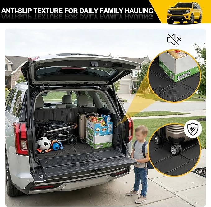 Trunk Mat & Backrest Mat for 2025 2026 Ford Expedition/Lincoln Navigator Standard 7 Seats(Not for Max/L Models), Rear Seat Back Cover Cargo Liner Only for 25 26 Expedition/Navigator Accessories