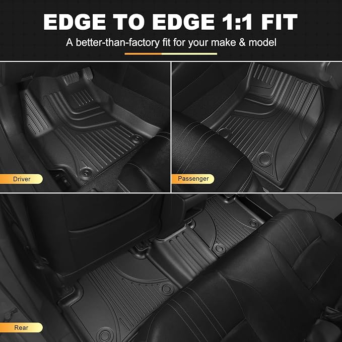 Automotive Floor Mats & Cargo Liners Compatible with 2014 2015 2016 2017 2018 2019 Toyota Corolla Floor Mats & Trunk Mat Set, All Weather TPE Floor Liners Cargo Mats (Not fit Hatchback Model).