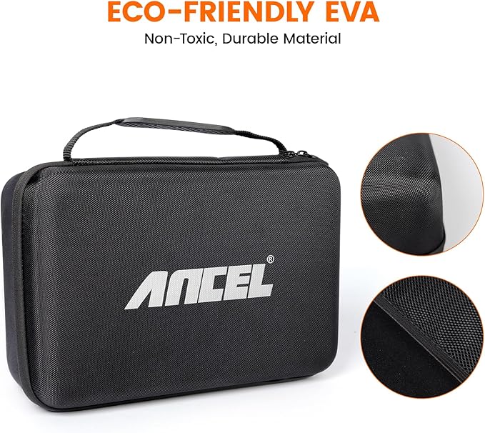 ANCEL EVA Hard Protective Case for V5 HD PRO Heavy Truck Scanner, Waterproof Shockproof Storage Bag with Large Capacity, Smooth Zippers and Easy Carry Handle, Travel Ready