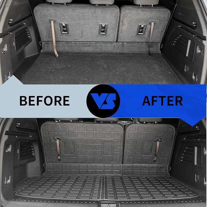 Rongtaod 8 Seats Floor Mats Compatible with 2024 2025 2026 Chevrolet Traverse GMC Acadia Trunk Mat Cargo Mat Cargo Liner All Weather Chevy Traverse Accessories (Floor Mats+Trunk Mat+Backrest Mats)