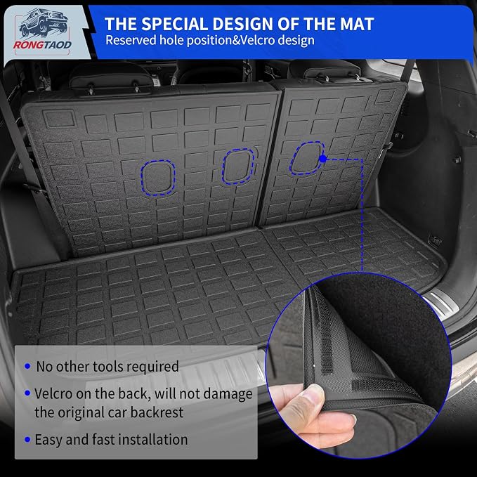 Rongtaod Floor Mats Compatible with 2020-2025 Hyundai Palisade Cargo Mat Cargo Liner Back Seat Protector 2024 Palisade Accessories (Floor Mats+Trunk Mat with Backrest Mats+Sub Trunk Mat)
