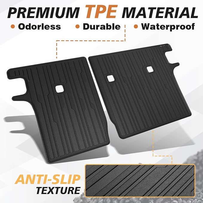 TripleAliners Backrest Mats All Weather Liners Compatible with 2025 2026 Nissan Kicks Interior Accessories TPE Second Row Seats Back Cover Custom Fit Protection Car Liner