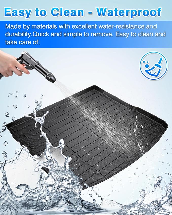 Cartist Cargo Liner Compatible with 2018-2023 2024 2025 Audi Q5 / SQ5 (No Hybrid Models) All Weather Trunk Mat High Side Waterproof Black TPE