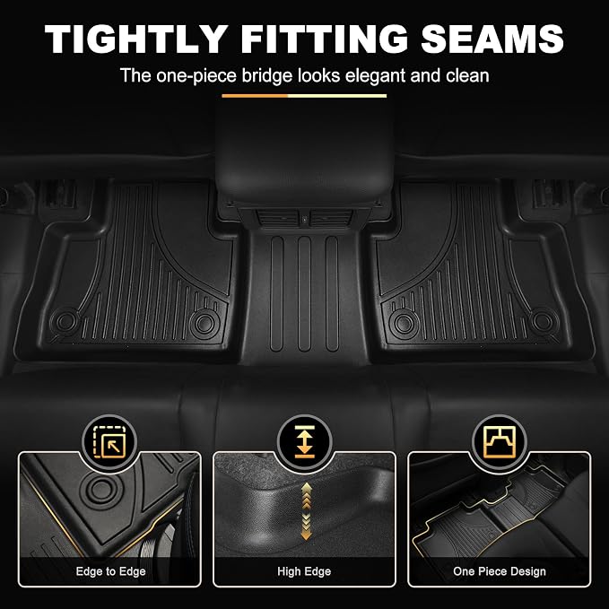 Floor Mats for Toyota Highlander 2020-2026 7 Seats - All Weather Floor Liners and Cargo Mat with Seatback Protector Highlander Accessories