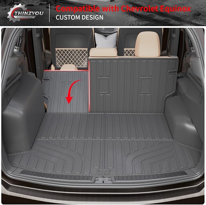 Cargo Mat Compatible with 2025 2026 Chevrolet Equinox NO EV GMC Terrain Trunk Mat Trunk Liner Cargo Liner Back Seat Cover Protector Chevy Equinox Accessories (Backrest Mats+Trunk Mat)
