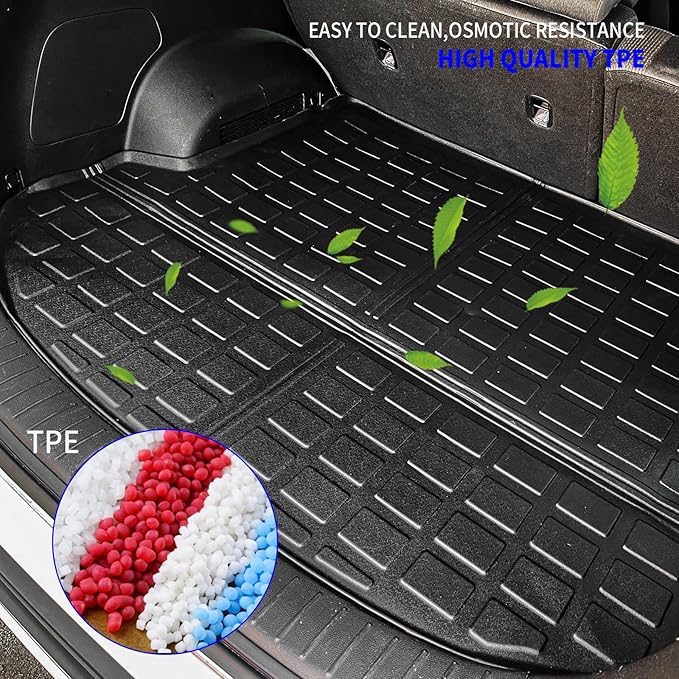 Rongtaod Cargo Mat Compatible with 2021-2023 Hyundai Santa Fe (Fit 5 Seats) Trunk Mat Cargo Mat Cargo Liner All Weather Trunk Liner 2022 Santa Fe Accessories (Trunk Mat)