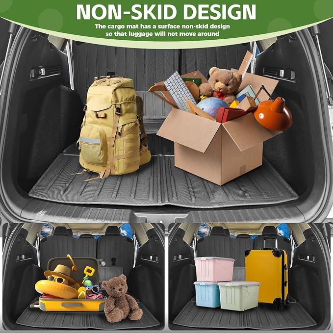Cargo Liners for 2023-2025 Honda CRV CR-V Trunk Mat with Seat Back Cover Accessories, All Weather Rear Cargo Mat Backrest Protector(Only for Upper Deck)