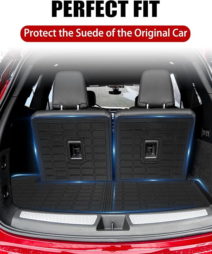 Cargo Liner Compatible with 2020-2025 Cadillac XT6 Trunk Mat Cargo Mat Back Seat Cover Protector (Backrest Mats+Trunk Mat)