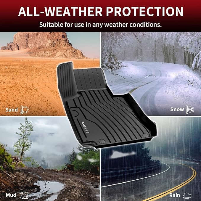 LASFIT Floor Mats & Cargo Mat for Mercedes Benz GLC 2016-2022 GLC300 /GLC350e (Not Fit Coupe), All Weather TPE Floor Liners Fit for GLC 300/ 350e/ 43 AMG/ 63 AMG Car Mats, 1st & 2nd Row & Trunk Mat