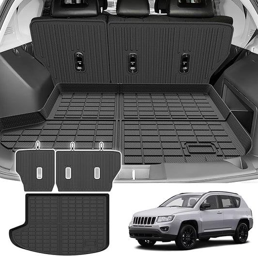 Cargo Liner for Jeep Compass/Patriot 2007-2016 & 2007-2012 Dodge Caliber, All Weather Cargo Mats for Compass Accessories, Heavy Duty TPE Trunk Mat, Car Accessories