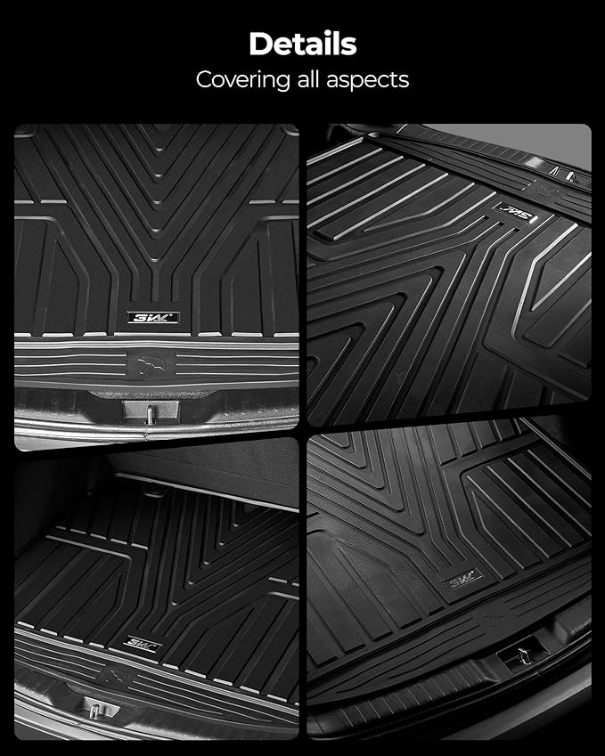 3W Cargo Liner Fit for Honda CR-V 2023 2024 2025 2026 (Include Hybrid) TPE Custom Fit All Weather Honda CRV Accessories Odorless Anti-Slip Mats Trunk Mats Black(Upper Position)