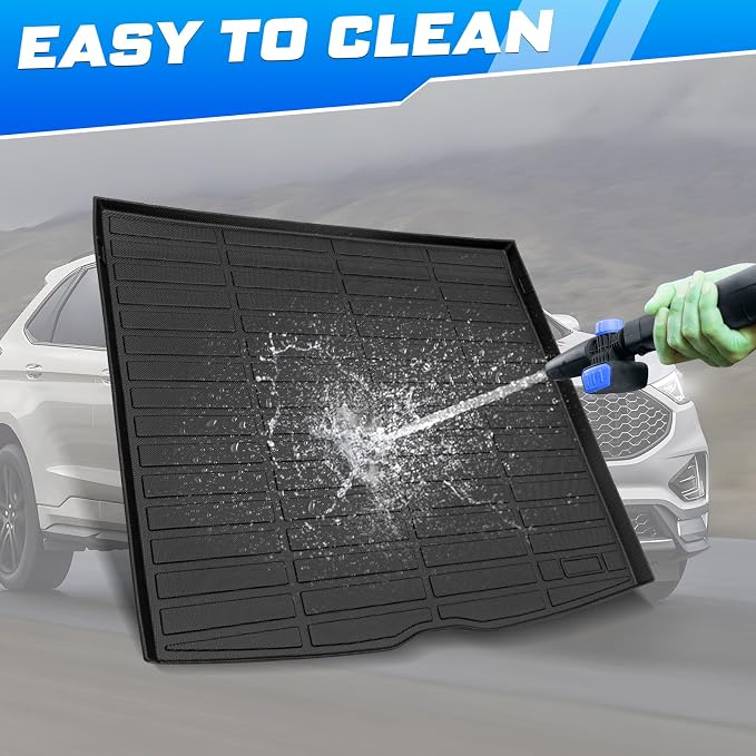 Sunsdrew Cargo Trunk Liner for Ford Edge 2015-2025 (5 Seats), Rear Cargo Mat Trunk Mat All Weather Protection Cover Accessories TPE Rubber Raised Edge