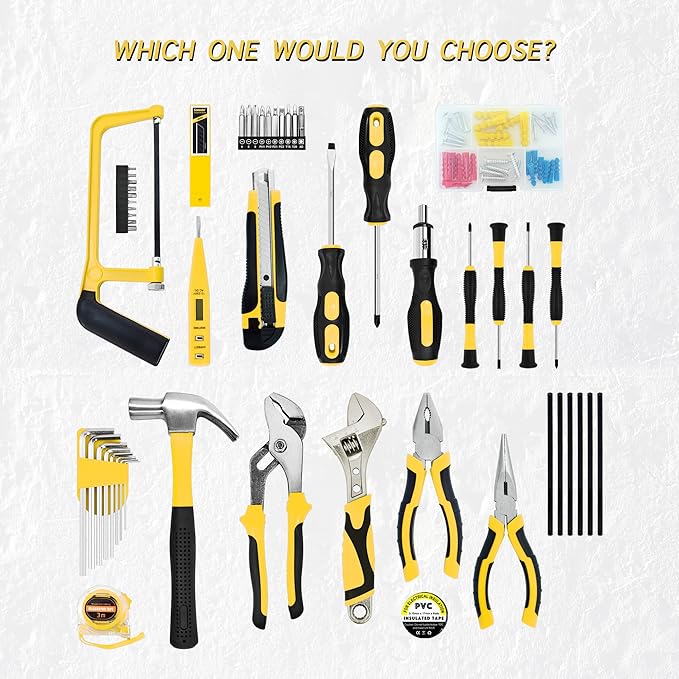 Tool Set,148-Piece Home Repair Tool Kit for Men Women College Students,Household Basic Hand Tool Sets with Case for Home Maintenance,Dorm Essentials,Auto Repair & DIY Projects