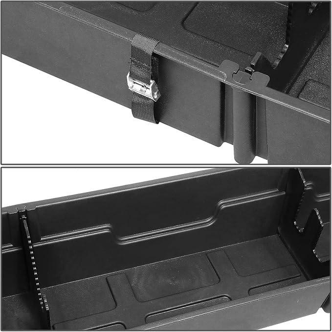 DNA MOTORING Under seat Storage Box Compatible with 15-24 Ford F150 17-24 F250 SD F350 SD Crew Cab Pickup, Back Seat Storage, SBOX-003