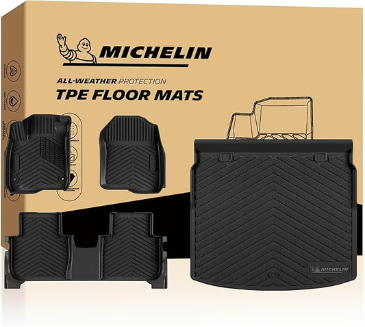 Michelin Vehicle Mats, Premier Series All-Weather TPE Custom Fit Liner for Honda CR-V Gasoline & Hybrid & e:FCEV 2023-2026 Floor Mats (4 Piece)