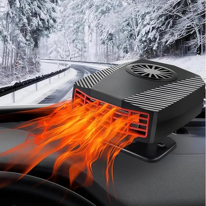 Car Heater,12V 150W Portable Car Heater, 2-in-1 Heating & Cooling Fan with Cigarette Lighter Plug, 360° Rotation Base Windshield Defogger Defroster for All Cars.