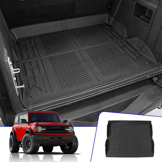 Rongtaod Cargo Mat Compatible with 2021-2025 2026 Ford Bronco 4 Door Trunk Mat Cargo Mat Cargo Liner All Weather Trunk Liner 2025 Bronco Accessories (Trunk Mat)