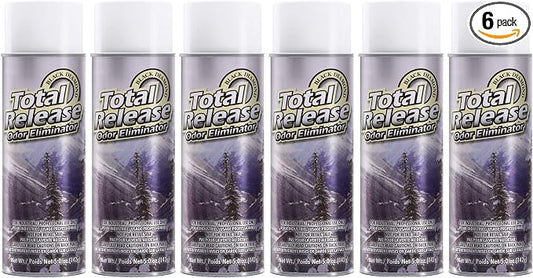 HI-TECH Total Release Odor Eliminator Fogger 6 Pack – Black Diamond Scent Car Air Freshener Bomb for Smoke, Pets, Food, Gym & More – Dual Action Spray