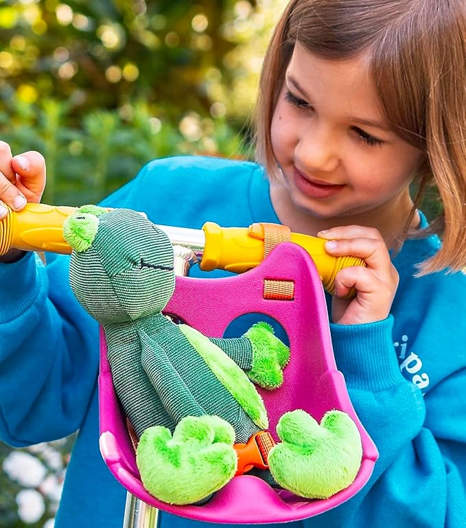 Scootaheadz Owl Scooter Seat – Fun Baby Doll Accessories - Adorable Kids Micro Scooter Accessories - Teddy Carrier for Toddlers - Also Fits Bikes and Trikes - Bike Doll Seat Pink