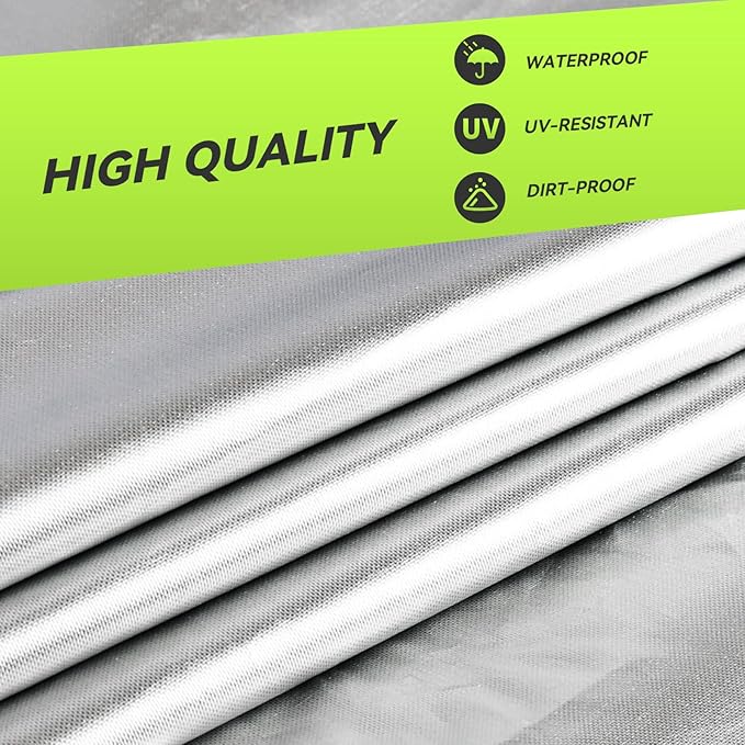 RVMATE RV Tire Covers, Dual Axle Wheel Cover (2 Pack) Fits 33"-35" Diameter Tires, Waterproof Anti-UV 420D Oxford Silver Dual Tire Covers RV Accessories for RV/Truck/Trailer