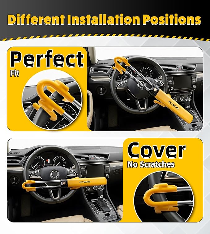 Steering Wheel Lock Anti Theft Car Device with Adjustable Design Car Lock in Compatibility Car Wheel Lock with Reinforced Steel Car Anti Theft Device with Tamper-Proof Bolts