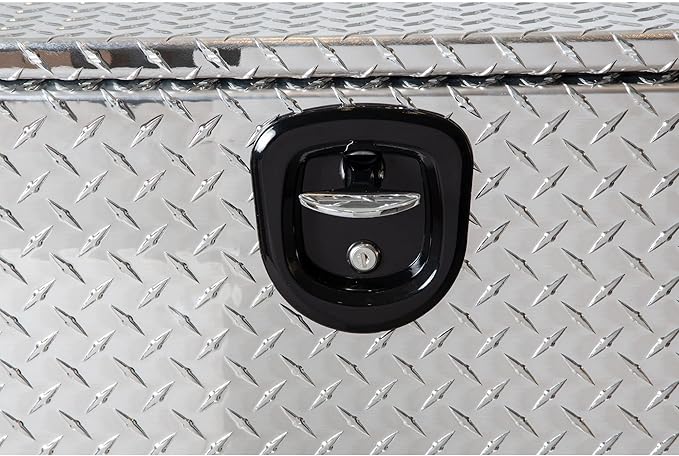 Buyers Products 1705105 Silver Diamond Tread Aluminum Underbody Truck Box with T-Handle Latch, 18 x 18 x 36 Inch, Durable Contractor Toolbox For Organization And Storage, Job Tool Chest