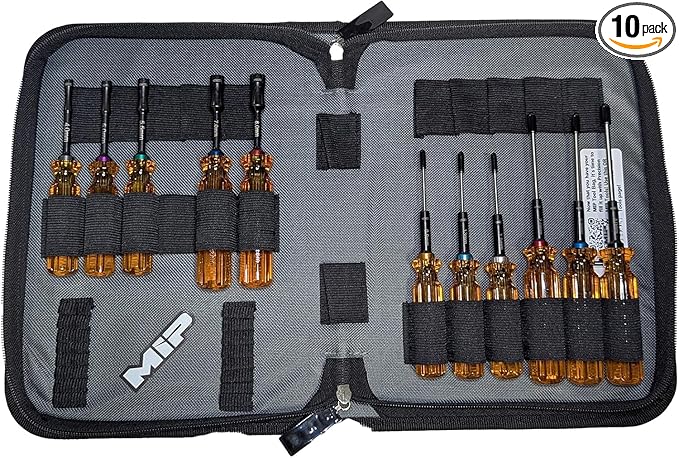 MIP RC Tool Kit Metric Hex & Nut Driver Set for Traxxas, Arrma, Losi, Axial, Tamiya, Redcat, Kyosho, Team Associated, Tekno, XRay, HPI