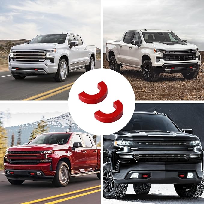 Tow Hook Covers Fit for Chevy Silverado 1500 2007-2026/GMC Sierra 1500 2007-2018, Customized Car Tow Hooks Compatible with Chevrolet Silverado 1500 Accessories 2007-2026 (Red)